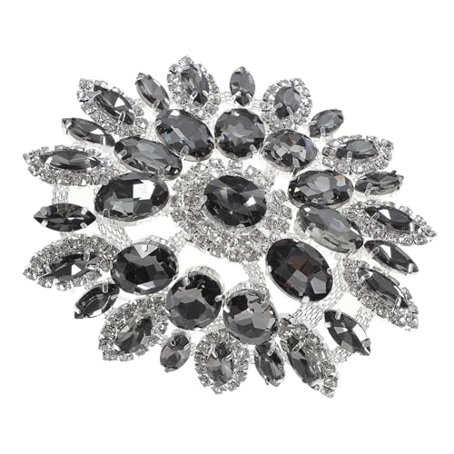 SEWACC Ab Farbiger Strass Hut Patch mit Krallenfassung DIY Brosche für Kleidung Kreative Applikation Transparent Silberner Untergrund Vielseitige Dekoration für Mäntel und Hüte von SEWACC