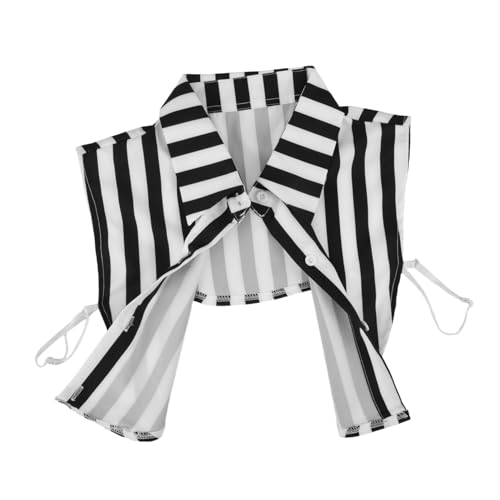SEWACC Abnehmbarer Damen Fake Kragen Gestreift Stylischer Falscher Hemdkragen Leichter Komfort Pflegeleichtes Design Vielseitiges Mode-accessoire für Elegante Outfits und Berufskleidung von SEWACC