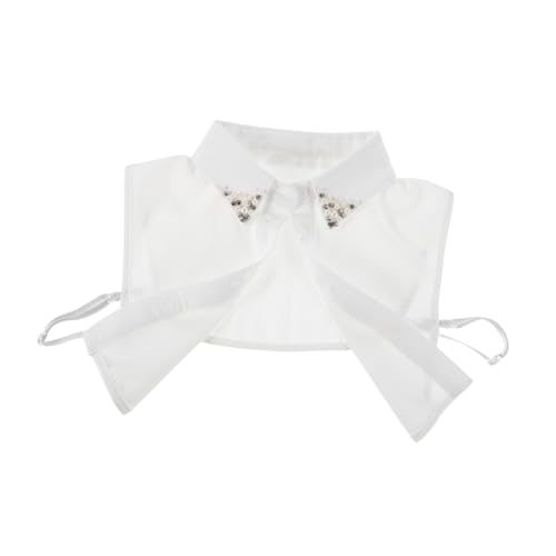 SEWACC Abnehmbarer Fake Kragen für Frauen Modischer Blusenkragen mit Knopfdesign Vielseitiger Einsatz für Hemden und Blusen Hochwertige Chiffon Dekoration Weiß für Outdoor Aktivitäten und SEWACC Abnehmbarer Fake Kragen für Frauen Modischer Blusenkragen mit Knopfdesign Vielseitiger Einsatz für Hemden und Blusen Hochwertige Chiffon Dekoration Weiß für Outdoor Aktivitäten und von SEWACC