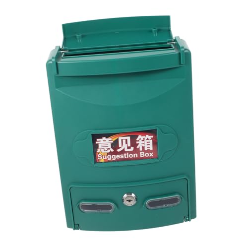 SEWACC Abschließbare Wetterfeste Wandbriefkasten Grün Kleine Vintage Postbox für Briefe Vorschläge Beschwerden Spenden mit Stabilem Schloss und Einfacher von SEWACC