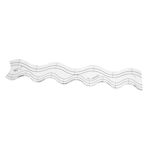 SEWACC Acryl Quiltrahmen Wave Lineal Transparent Quilting Vorlage für Nähmaschinen Quilting Lineal Leicht und Einsteigerfreundlich für DIY Patchwork und Quiltprojekte von SEWACC