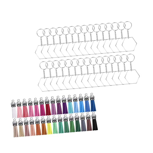SEWACC Acryl Schlüsselanhänger Teilig Mehrseitige Anhänger DIY Schmuck Zubehör für Schlüsselringe Taschenanhänger Kreative Bastelideen Langlebig Bruchsicher von SEWACC