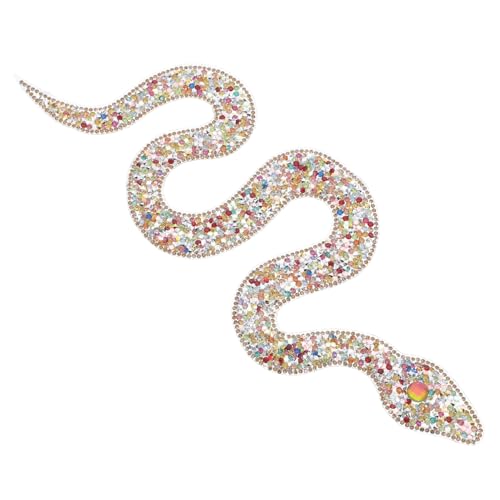 SEWACC Beaded Rhinestone Schlangen Aufnäher zum Aufnähen Glitzernde DIY Applikation für Kleidung Schuhe Hüte Taschen Handgefertigte Kristall Patches zur Modischen Verzierung von SEWACC