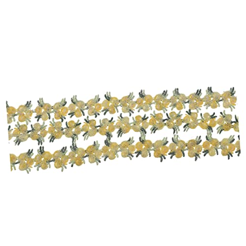 SEWACC Besticktes Dekoratives Spitzenband Gelb Bestickte Polyester Seiden Spitze mit Blumenmuster Langlebiges Stoffband für DIY Kleidung Hochzeitskleider Basteln und Heimdekoration SEWACC Besticktes Dekoratives Spitzenband Gelb Bestickte Polyester Seiden Spitze mit Blumenmuster Langlebiges Stoffband für DIY Kleidung Hochzeitskleider Basteln und Heimdekoration von SEWACC
