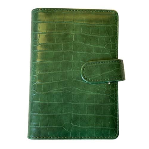 SEWACC Binder Notizbuch Cover mit Grünem Krokodilprägung Leder Leichtes Tragbares Scrapbook Schutz Praktisch und Rutschfest für Büro und Schule von SEWACC