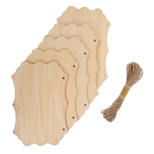 SEWACC Blanko Holzschild Groß mit Juteseil Naturholz Hängeschild zum Bemalen Beschriften und Dekorieren für DIY Kunstprojekte Wand Türdeko Wohnzimmer Schlafzimmer Büro von SEWACC