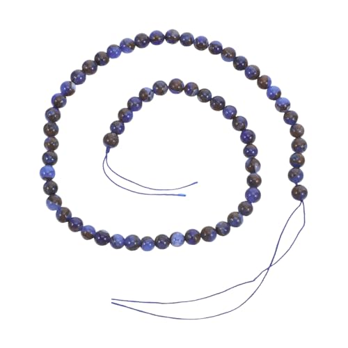 SEWACC Blauer Naturstein Spacer Perlen Rund Schmuckperlen für DIY Armbänder Halsketten Natürliche Lose Steinperlen Schmuckherstellung Zubehör von SEWACC