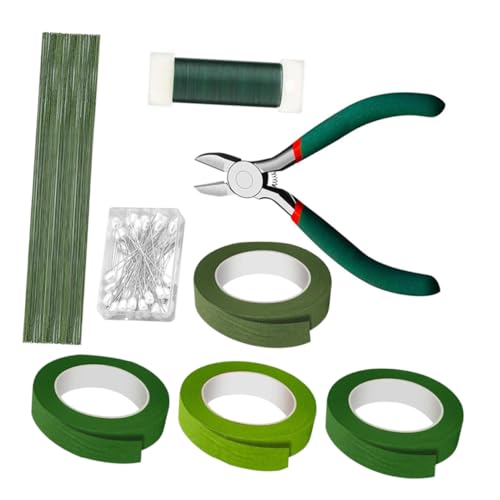 SEWACC Blumen-arrangement mit Grünem Floristen-klebeband Floraldraht Drahtschneider Komplettes Bouquet Werkzeug für Frische Blumenarrangements DIY Floristik Zubehör für Hochzeit SEWACC Blumen-arrangement mit Grünem Floristen-klebeband Floraldraht Drahtschneider Komplettes Bouquet Werkzeug für Frische Blumenarrangements DIY Floristik Zubehör für Hochzeit von SEWACC