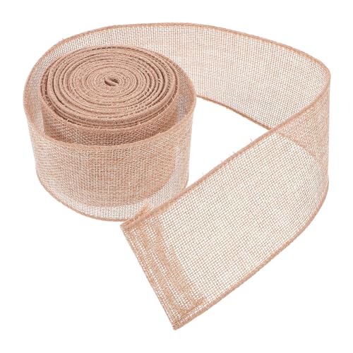 SEWACC Breites Natur Jute Band für Hochzeiten Dekorationen und Bastelprojekte Leicht Braun für Rustikale Anlässe von SEWACC