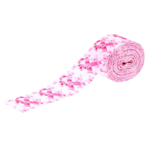 SEWACC Brustkrebs Awareness Schleifenband Breit Yards DIY Haarband Bastelband Multi Use Kopfschmuck Zubehör für Frauen Unterstützt Brustgesundheit von SEWACC