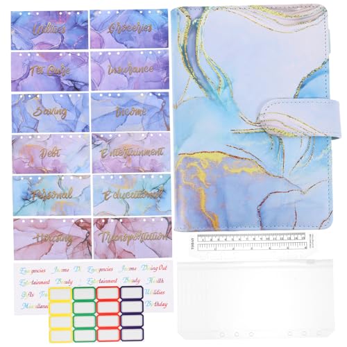 SEWACC Budget Binder Notizbuch PU Leder Ringbuch mit Marmor Design Tragbares Ausgaben Tracking mit Bunten Budgetkarten Reißverschlusstaschen Lineal und Aufklebern für Praktische SEWACC Budget Binder Notizbuch PU Leder Ringbuch mit Marmor Design Tragbares Ausgaben Tracking mit Bunten Budgetkarten Reißverschlusstaschen Lineal und Aufklebern für Praktische von SEWACC