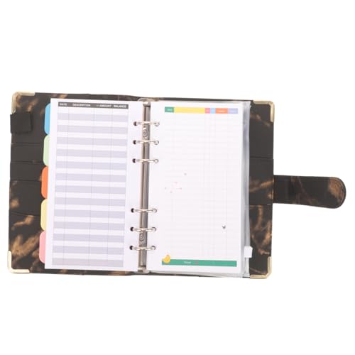 SEWACC Budget Binder mit Marmor Design Multifunktionales Ringbuch für Geld Sparen Bargeld und Karten Organizer Tragbares Notizbuch für und Studenten Langlebiger PU Lederbezug Praktische von SEWACC