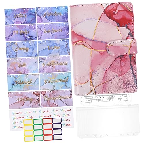 SEWACC Budget Planer Notizbuch mit Marmor Design PU Leder Ringbuch Bunte Budgetkarten Reißverschlussbeutel Lineal Bunte Sticker Ausgaben Tracker für Private Haushaltsbuchführung und SEWACC Budget Planer Notizbuch mit Marmor Design PU Leder Ringbuch Bunte Budgetkarten Reißverschlussbeutel Lineal Bunte Sticker Ausgaben Tracker für Private Haushaltsbuchführung und von SEWACC
