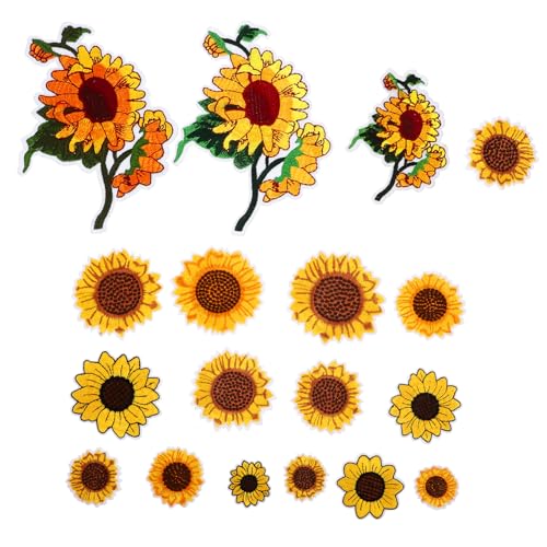 SEWACC Bügelbare Sonnenblumen Aufnäher Teiliges Bestickte Stoffblumen Applikationen zum Aufnähen und Reparieren von Kleidung Taschen DIY Dekoration Langlebige Textil Flicken SEWACC Bügelbare Sonnenblumen Aufnäher Teiliges Bestickte Stoffblumen Applikationen zum Aufnähen und Reparieren von Kleidung Taschen DIY Dekoration Langlebige Textil Flicken von SEWACC