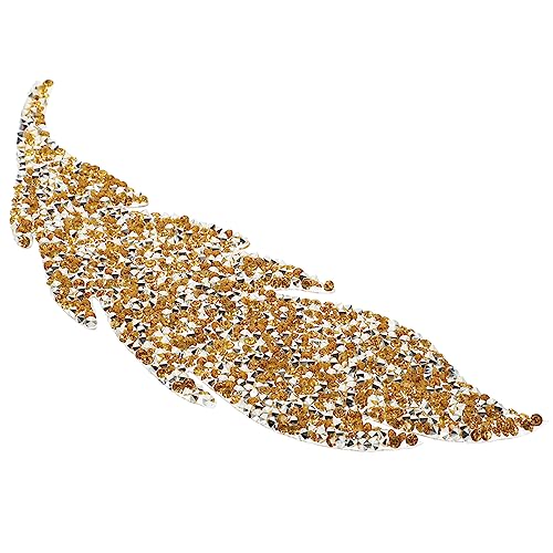 SEWACC Bügelbare Strass Blattform Applikation mit Kristallen DIY Kleidung Reparatur Patch Selbstklebender Blattbesatz für Mode Haarband und Accessoire Verzierung Vielseitig Einsetzbar von SEWACC