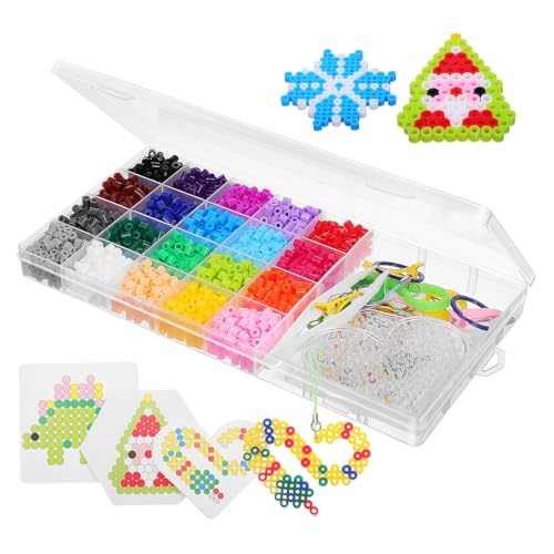 SEWACC Bügelperlen Set Farben ca Kunststoffperlen Bastelset für Kleinkinder Fördert Kreativität DIY Steckperlen für Familienfeiern und Geburtstage von SEWACC