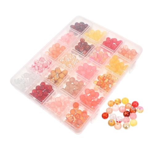 SEWACC Bunte Glasperlen mit Großem Farbige Runde Perlen für DIY Schmuckherstellung Armband Charms Halsketten und Ohrringe Fächer Sortiert Orange Serie von SEWACC