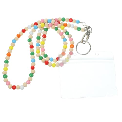 SEWACC Bunte Holzperlen Lanyard mit Ausweishalter Beaded Card Holder Halskette für Id Karten Leicht Kompakt Vielseitig für Damen und Herren Modisches Schmuck Accessoire SEWACC Bunte Holzperlen Lanyard mit Ausweishalter Beaded Card Holder Halskette für Id Karten Leicht Kompakt Vielseitig für Damen und Herren Modisches Schmuck Accessoire von SEWACC