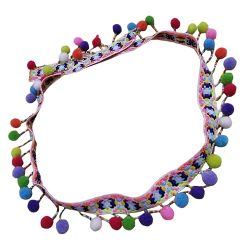 SEWACC Bunte Pom Pom Fransenborte Große Quasten für Vorhänge Kleidung Kissen DIY Dekoration Vielseitig Einsetzbar für Hochzeit Geburtstag Party von SEWACC