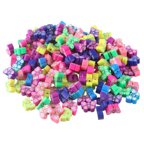 SEWACC Bunte Schmetterling Polymer Clay Perlen Weiche DIY Schmuckperlen für Armbänder Sichere Bastelperlen für Vielseitig für Handwerk und Dekoration von SEWACC