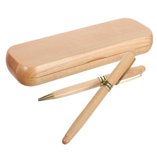 SEWACC Business Füllfederhalter mit Feiner Metallfeder Ergonomischem Ahornholzgriff Mit Tintenpatronen Gravierbar Stilvolles Schreibset für Unterschriften Kalligrafie Büro und Meetings von SEWACC