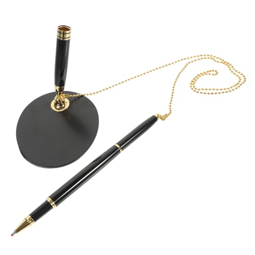 SEWACC Business Schreibtisch Stift mit Kette Schwarz Rutschfest Ergonomisch Fester Signatur Kugelschreiber für Büro Bank Hotel Konferenzräume Multifunktional SEWACC Business Schreibtisch Stift mit Kette Schwarz Rutschfest Ergonomisch Fester Signatur Kugelschreiber für Büro Bank Hotel Konferenzräume Multifunktional von SEWACC