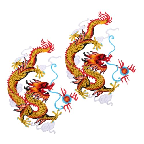 SEWACC Chinesische Drachen Bügelaufnäher Traditionelle Gestickte Applikation Langlebig und Einfach Anzubringen für Qipao Jeans und Kleidung Dekorativer Stoffpatch SEWACC Chinesische Drachen Bügelaufnäher Traditionelle Gestickte Applikation Langlebig und Einfach Anzubringen für Qipao Jeans und Kleidung Dekorativer Stoffpatch von SEWACC