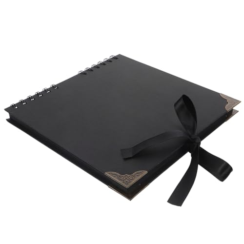 SEWACC DIY Fotoalbum mit Seiten und Schwarzer Spiralbindung Vintage Scrapbook Album zum Selbstgestalten Minimalistisches Design für Hochzeit Urlaub und Besondere Anlässe Großes von SEWACC