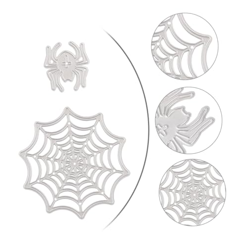 SEWACC DIY -Fotorahmenvorlage Spinnennetz-Stanzformen Ausschnitte Netze Spinnennetzdekoration Sammelalbum Scrapbook-Schablonen Stanzteile für Album Metall stirbt Schneideform Silber von SEWACC