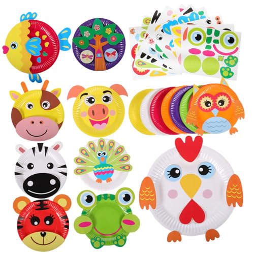 SEWACC DIY Papier Teller Sticker für Kreative Tiermotive Bastelset für Jungen und Mädchen zum Malen und Dekorieren SEWACC DIY Papier Teller Sticker für Kreative Tiermotive Bastelset für Jungen und Mädchen zum Malen und Dekorieren von SEWACC