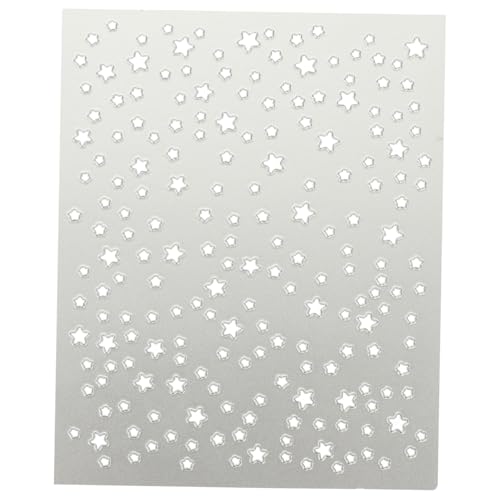 SEWACC DIY Stern Hintergrund Carbon Stahl Stencil Schablone für DIY Prägung und Fotoalbum Schneidvorlage Glatte Kante Kinderfreundlich Vielseitig Einsetzbar Silberfarben von SEWACC
