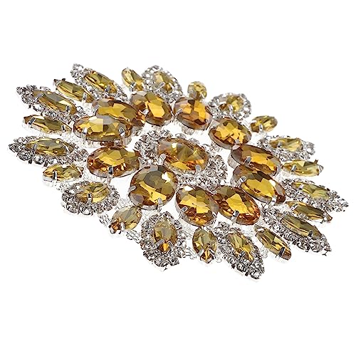 SEWACC DIY Strass Bügelbild Patch für Kleidung Schmucknadel Vintage Applikation zum Aufbügeln für Jacken Pullover Taschen und DIY Bastelarbeiten Kristall Gelb Silber Untergrund SEWACC DIY Strass Bügelbild Patch für Kleidung Schmucknadel Vintage Applikation zum Aufbügeln für Jacken Pullover Taschen und DIY Bastelarbeiten Kristall Gelb Silber Untergrund von SEWACC