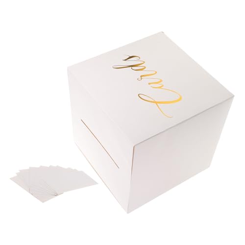 SEWACC Diy Geschenkbox für Emotionale Botschaften Weiße Pappe mit Goldener Prägung für Hochzeiten Geburtstagsfeiern Abschlussfeiern und Babypartys von SEWACC
