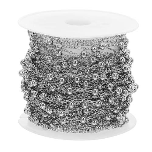 SEWACC Edelstahl Bead Chain DIY Schmuckkette Kugelkette für Armband Halskette Basteln Edelstahl Schmuckzubehör Robust Vielseitig für Modische Accessoires von SEWACC