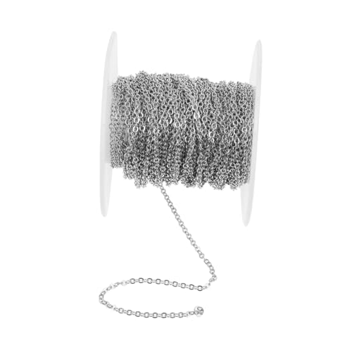 SEWACC Edelstahl O ring Kette DIY Schmuckkette Feine Flache Glieder für Armband Halskette Schmuckherstellung Rostfrei Leicht Langlebig Vielseitig für Charms und Accessoires SEWACC Edelstahl O ring Kette DIY Schmuckkette Feine Flache Glieder für Armband Halskette Schmuckherstellung Rostfrei Leicht Langlebig Vielseitig für Charms und Accessoires von SEWACC