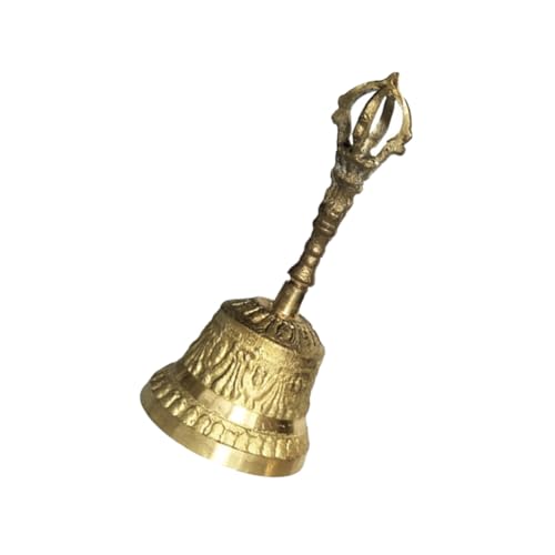 SEWACC Einzigartige Kupfer Handglocke Metall Handglocke mit Klarem Feiner Verarbeitung Rutschfestem Griff Langlebig und Vielseitig für Service Meditation Basteln und Dekoration Geeignet von SEWACC