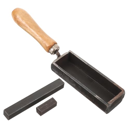 SEWACC Eisenbarrenform mit Holzgriff Mini Gießform für Schmelzen und Raffinieren von Gold Silber Kupfer Kompakt Leicht Präzise Ölrinne Geeignet für Labor und Schule SEWACC Eisenbarrenform mit Holzgriff Mini Gießform für Schmelzen und Raffinieren von Gold Silber Kupfer Kompakt Leicht Präzise Ölrinne Geeignet für Labor und Schule von SEWACC