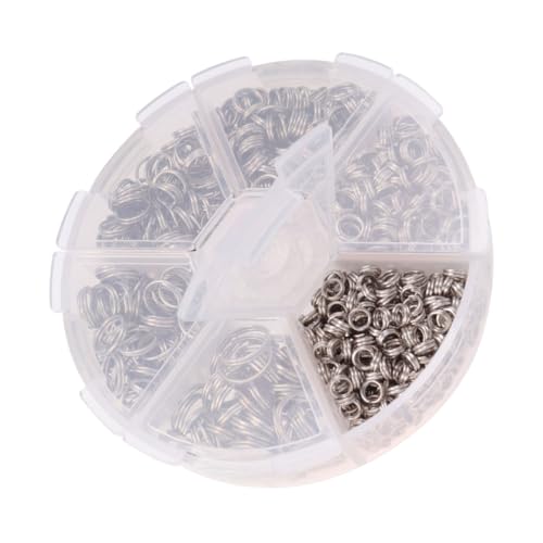 SEWACC Eisenringe Doppelte Geschlossene Kreise Rostfreie DIY Schmuckzubehör Stabile Binderinge für Schlüsselanhänger Gürtel Rucksack Silberfarbene Bastelringe SEWACC Eisenringe Doppelte Geschlossene Kreise Rostfreie DIY Schmuckzubehör Stabile Binderinge für Schlüsselanhänger Gürtel Rucksack Silberfarbene Bastelringe von SEWACC
