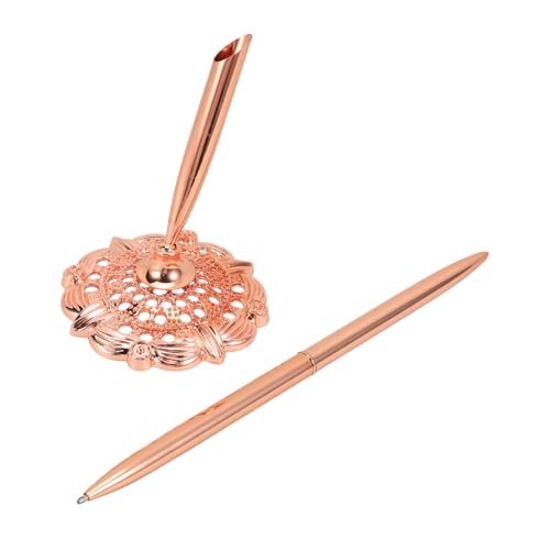 SEWACC Eleganter Business Kugelschreiber mit Vertikalem Ständer Glatter Schreibfunktion Langlebiger Tinte Metallischem Gehäuse Elektrobeschichtetem Roségold für Büro Hotel und SEWACC Eleganter Business Kugelschreiber mit Vertikalem Ständer Glatter Schreibfunktion Langlebiger Tinte Metallischem Gehäuse Elektrobeschichtetem Roségold für Büro Hotel und von SEWACC