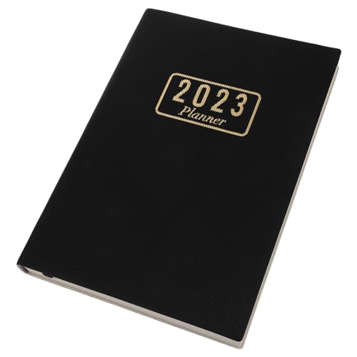 SEWACC Englischer Jahresplaner Notizbuch Tage Agenda Notizblock Tagesplaner Journal für Büro und Alltag Schwarz von SEWACC