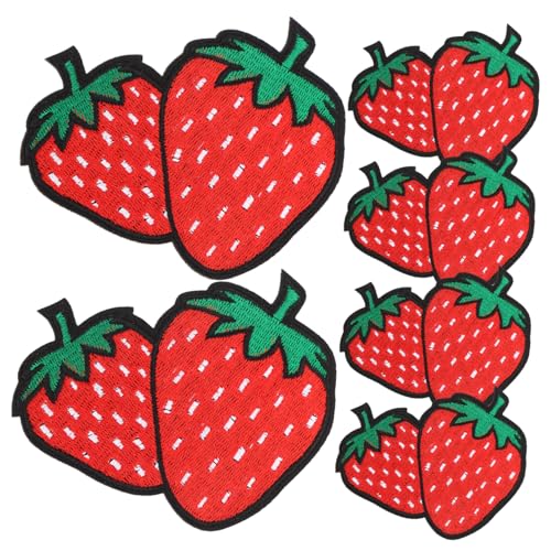 SEWACC Erdbeer-applikationen, 6 Stück: Dekorative Obst-aufnäher, Rote Erdbeere, Bestickte Aufnäher, Zum Aufbügeln, Niedliche Aufnäher Für Hemden SEWACC Erdbeer-applikationen, 6 Stück: Dekorative Obst-aufnäher, Rote Erdbeere, Bestickte Aufnäher, Zum Aufbügeln, Niedliche Aufnäher Für Hemden von SEWACC