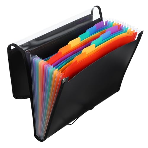 SEWACC Erweiterbare Aktenordner Fächermappe mit Fächern aus Schwarzem PVC Großer Fassungsvermögen Robuster Dokumenten Organizer für Büro Schule und Zuhause Tragbarer Datei Organizer für SEWACC Erweiterbare Aktenordner Fächermappe mit Fächern aus Schwarzem PVC Großer Fassungsvermögen Robuster Dokumenten Organizer für Büro Schule und Zuhause Tragbarer Datei Organizer für von SEWACC