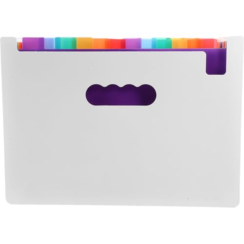 SEWACC Erweiterbare Aktenordner Handgefertigter Datei Organizer im Handorgel Design für Dokumente und Belege für Büro und Zuhause Fächer Regenbogenfarben von SEWACC