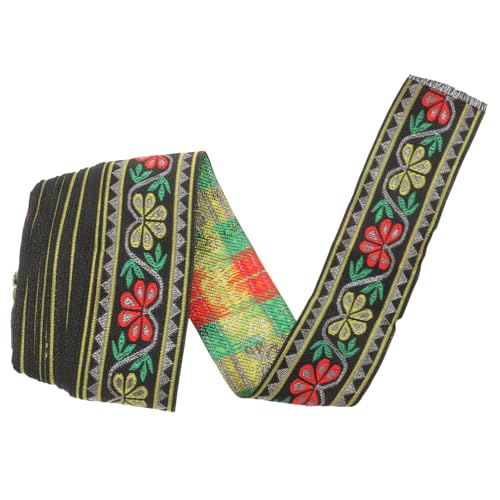 SEWACC Ethnisches Jacquardband Breit Robustes DIY Webband für Kleidung Taschen Schuhe Vielseitiger Stoffbesatz mit Blumenmuster Langlebiges Polyester für Basteln und Dekorationen von SEWACC