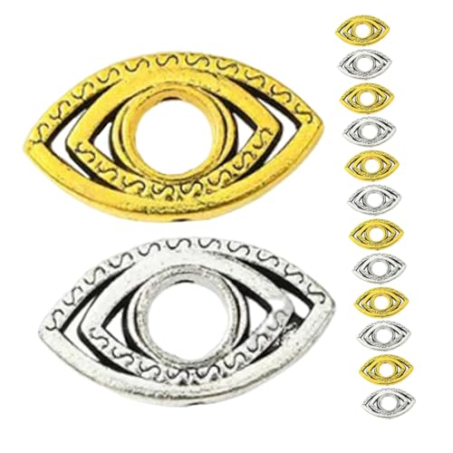 SEWACC Eye Beads Metal Eye Shaped Charms Vintage Feng Shui Ornament für Diy Schmuckherstellung Teiliges Gemischten Farben für Armbänder und Ohrringe SEWACC Eye Beads Metal Eye Shaped Charms Vintage Feng Shui Ornament für Diy Schmuckherstellung Teiliges Gemischten Farben für Armbänder und Ohrringe von SEWACC
