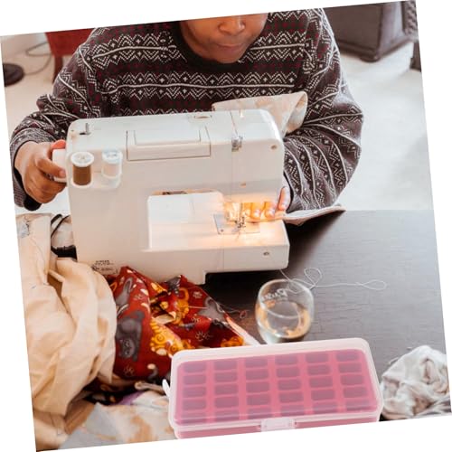 SEWACC Fach Spulen Aufbewahrungsbox aus Kunststoff mit Schwammfixierung Robuster Nähmaschinen Bobbin Organizer Kompakte Nähgarn Aufbewahrung Leicht und Staubdicht für Heimgebrauch von SEWACC