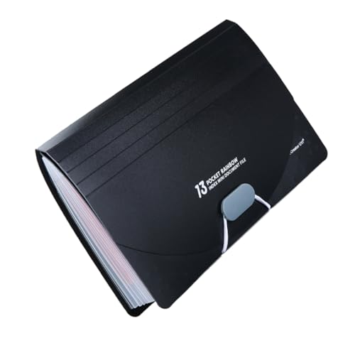 SEWACC Fächermappe mit Fächern Schwarzer Außenplatte und Regenbogen Innenseiten Robuster Material Organizer mit Dreiseitiger Versiegelung Vielseitiger Mini Accordion File Folder für SEWACC Fächermappe mit Fächern Schwarzer Außenplatte und Regenbogen Innenseiten Robuster Material Organizer mit Dreiseitiger Versiegelung Vielseitiger Mini Accordion File Folder für von SEWACC