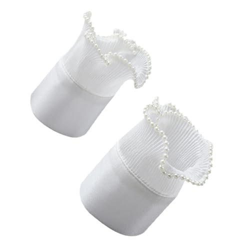 SEWACC Fake Wrist mit Perlenbesatz Atmungsaktive Abnehmbare Damen Manschetten Elegantes Plissee Design für Kostüme und Braut Accessoires Bequem und Verstellbar von SEWACC