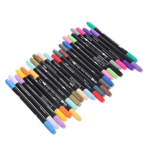 SEWACC Farben Doppelkopf Acrylstifte und Spitze Paint Marker für DIY Kunst Schreiben Holz Leicht Tragbare Marker für Erwachsene Geschenke von SEWACC