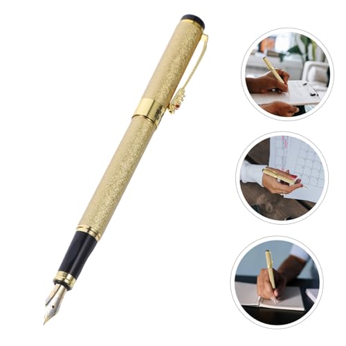 SEWACC Feiner Füllfederhalter mit Ergonomischem Design Leichter Metall Kalligrafie Stift für Büro und Alltag Langlebig und Rutschfest Champagnerfarben für Präzises Schreiben und Zeichnen SEWACC Feiner Füllfederhalter mit Ergonomischem Design Leichter Metall Kalligrafie Stift für Büro und Alltag Langlebig und Rutschfest Champagnerfarben für Präzises Schreiben und Zeichnen von SEWACC